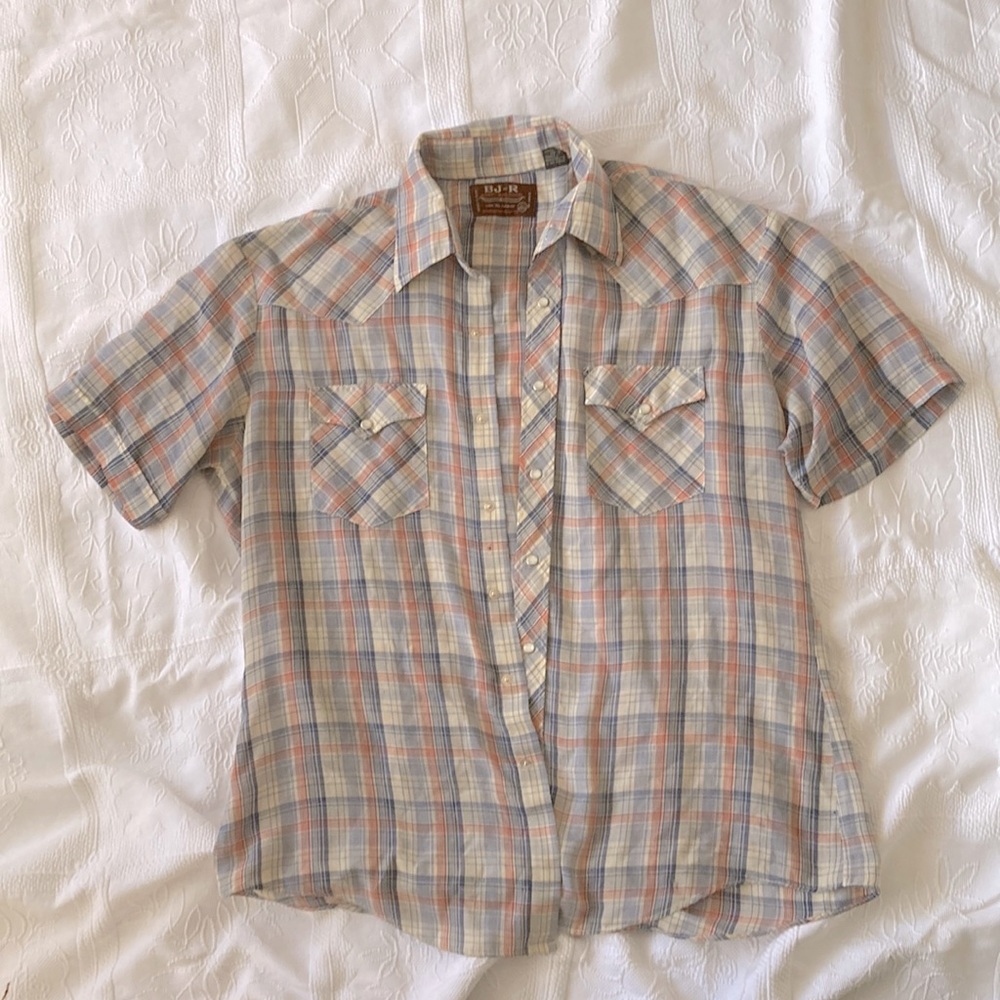 BJ-R Men’s Vintage Western Shirt, Large